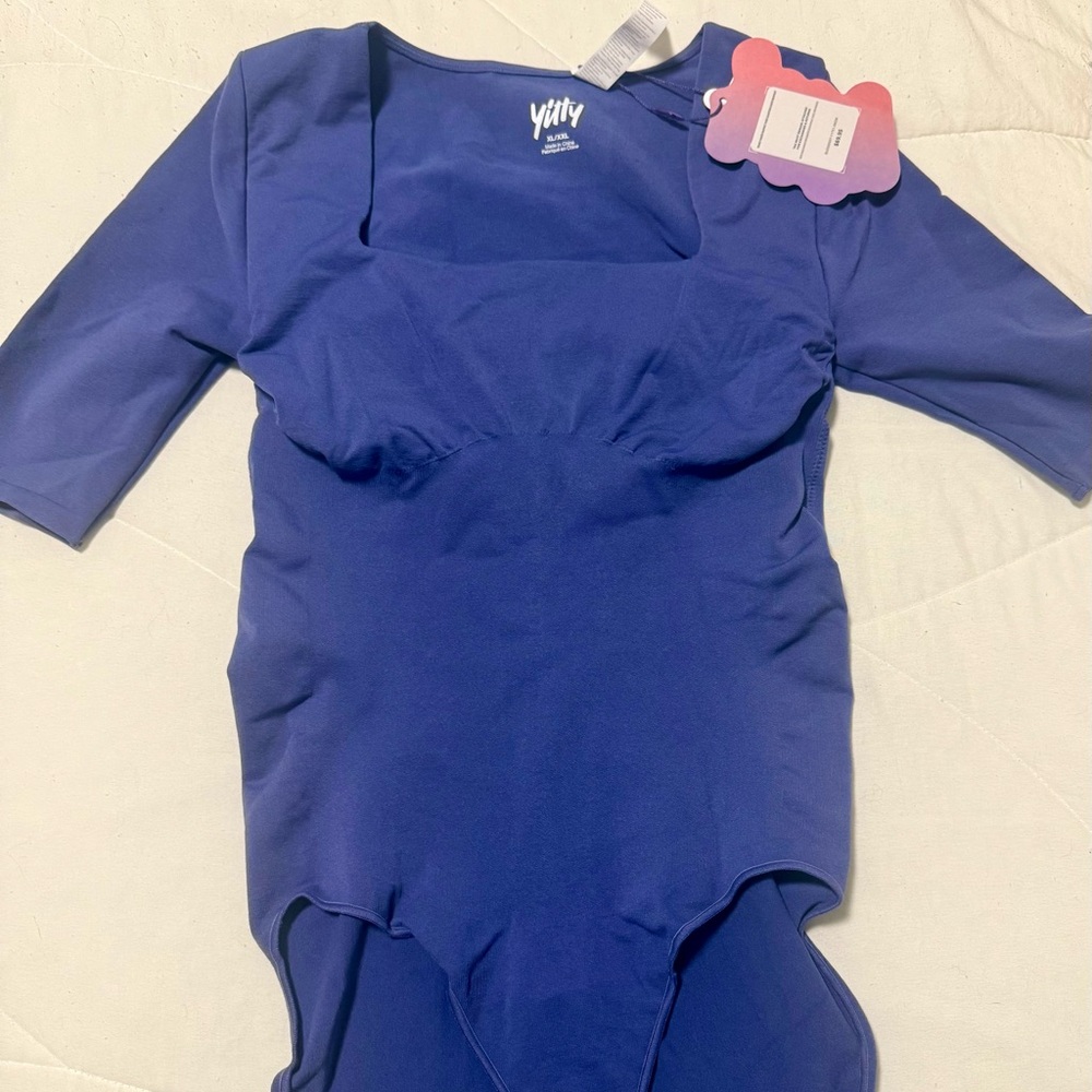 YITTY Blue Bodysuit with Contoured Seams
